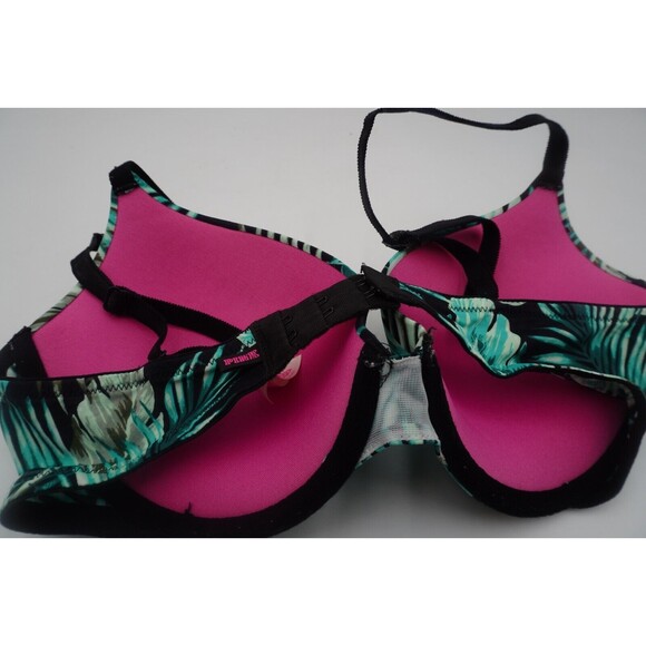 Victoria Secret Pink Brand Tropical Print Palm Leaf Design Padded Bra Size 34D - Picture 6 of 8